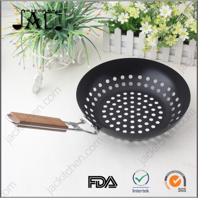 Heavy Duty Stainless Steel Coated Non Stick Grill Wok